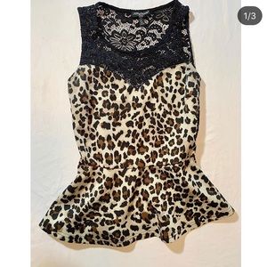 Animal print and lace tank